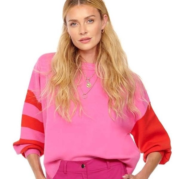 Never Fully Dressed Sweaters - Never Fully Dressed Pink Clash Copenhagen Knit Sweater size S